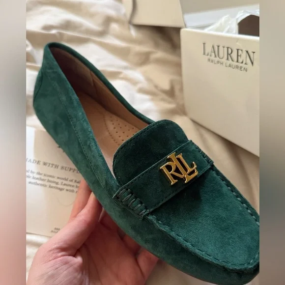 Ralph Lauren Suede Loafer - Emerald Green - Picture 6 of 9
